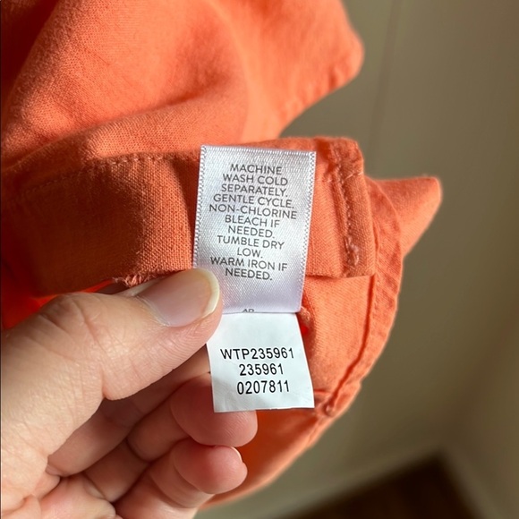 J.Jill Pink and Orange Ombre Button-Up Coastal Beach Lagen Look Shirt Sz Med - Picture 12 of 16